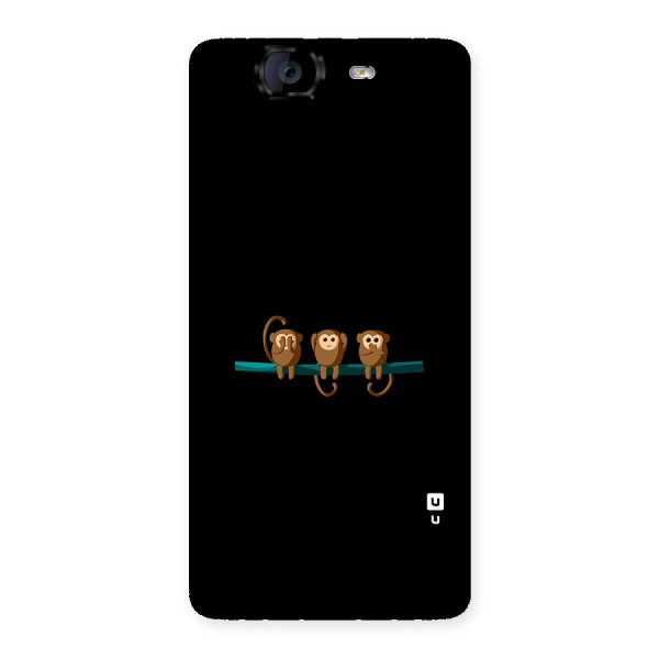 Three Cute Monkeys Back Case for Canvas Knight A350