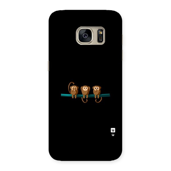 Three Cute Monkeys Back Case for Galaxy S7