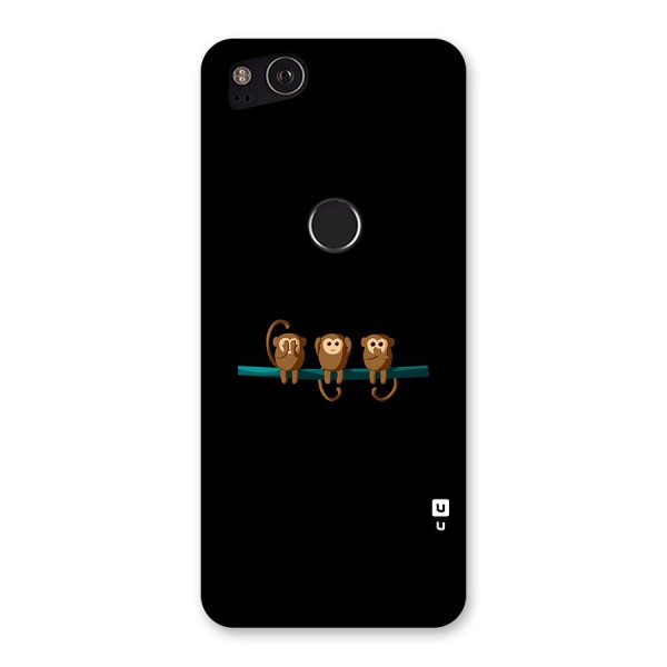 Three Cute Monkeys Back Case for Google Pixel 2