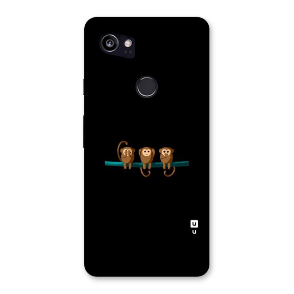 Three Cute Monkeys Back Case for Google Pixel 2 XL