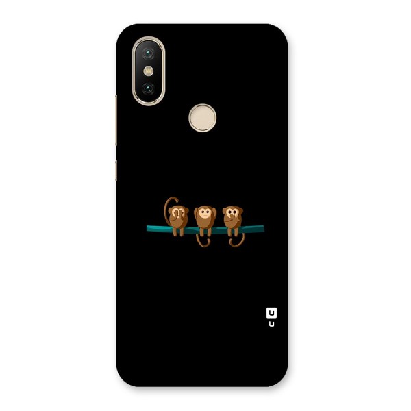 Three Cute Monkeys Back Case for Mi A2