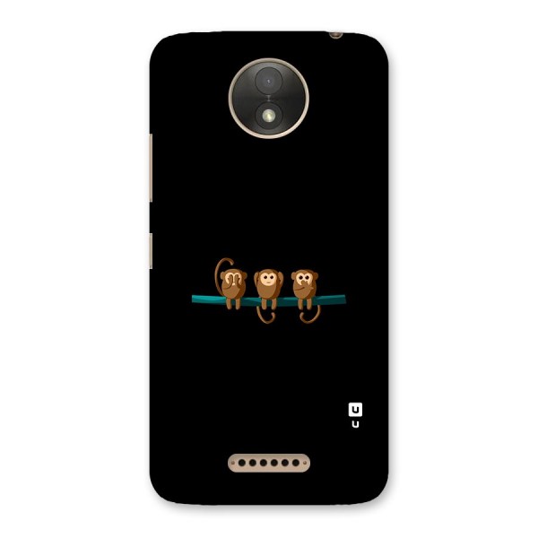 Three Cute Monkeys Back Case for Moto C Plus