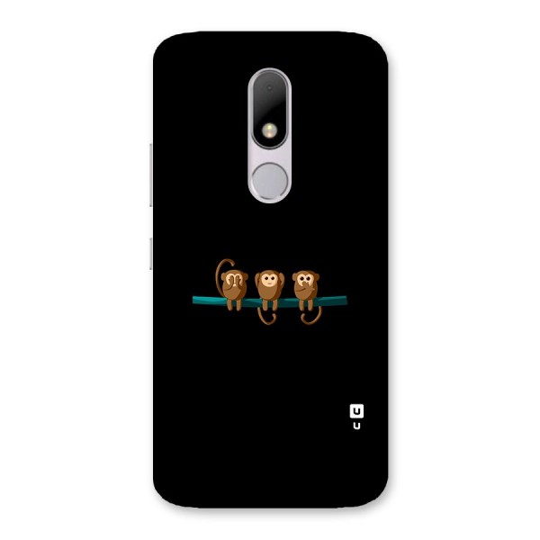 Three Cute Monkeys Back Case for Moto M