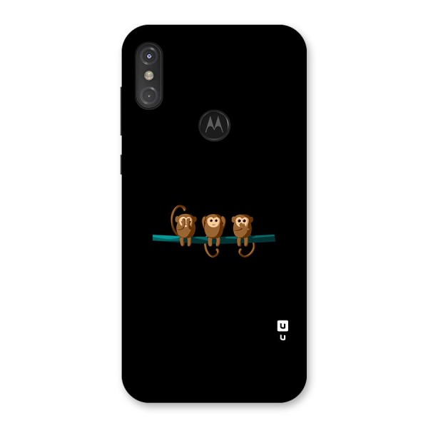 Three Cute Monkeys Back Case for Motorola One Power