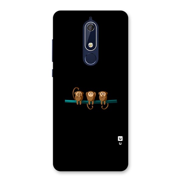 Three Cute Monkeys Back Case for Nokia 5.1