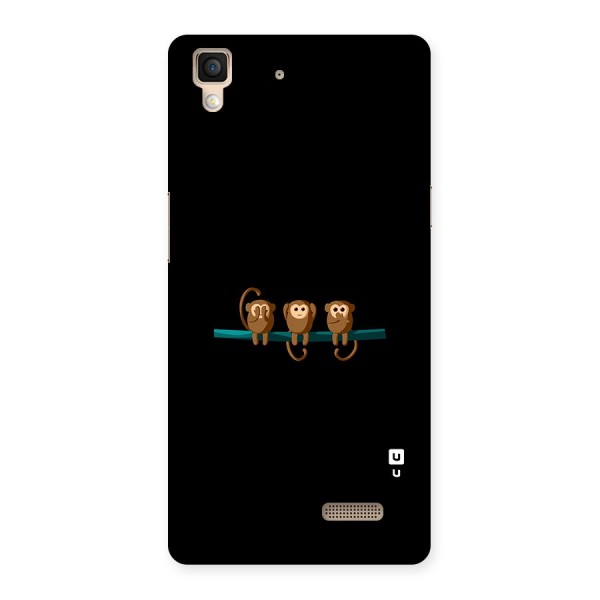 Three Cute Monkeys Back Case for Oppo R7