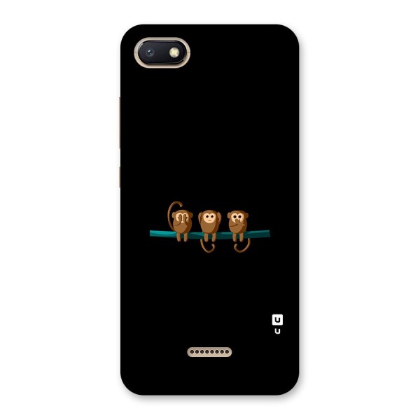 Three Cute Monkeys Back Case for Redmi 6A