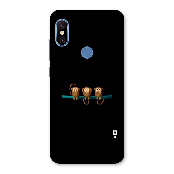 Three Cute Monkeys Back Case for Redmi Note 6 Pro