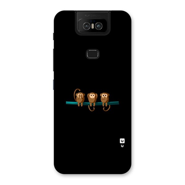 Three Cute Monkeys Back Case for Zenfone 6z