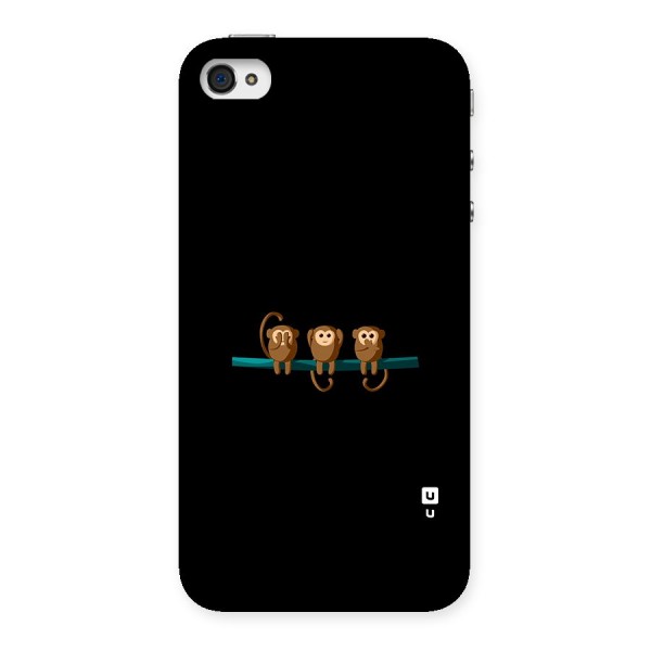 Three Cute Monkeys Back Case for iPhone 4 4s