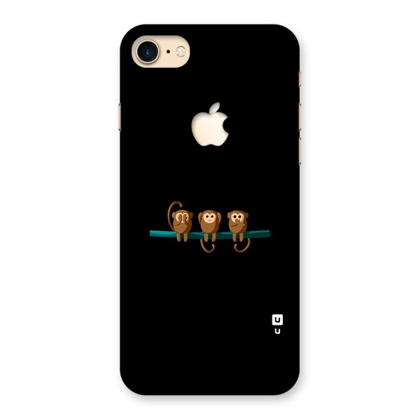 Three Cute Monkeys Back Case for iPhone 7 Apple Cut