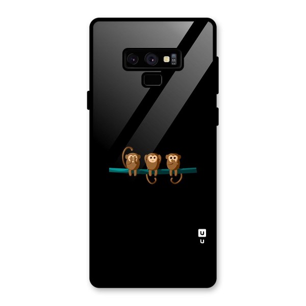 Three Cute Monkeys Glass Back Case for Galaxy Note 9