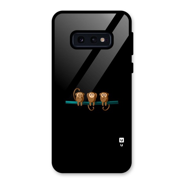 Three Cute Monkeys Glass Back Case for Galaxy S10e