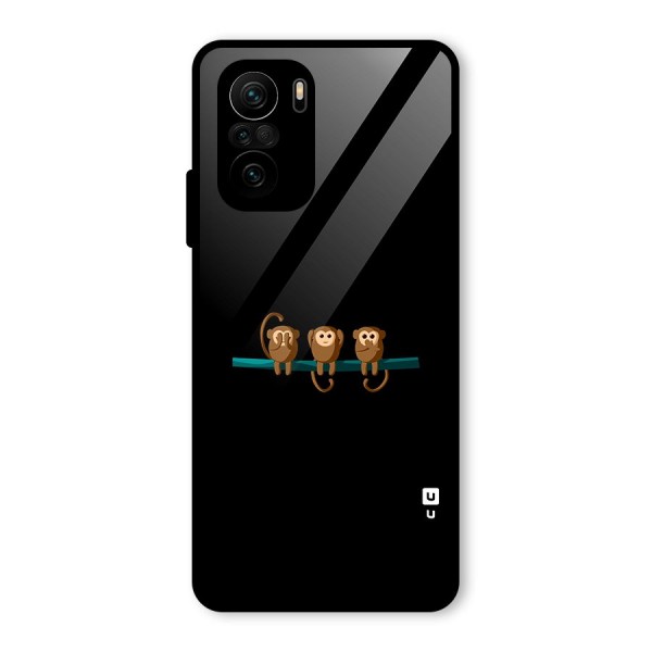 Three Cute Monkeys Glass Back Case for Mi 11x