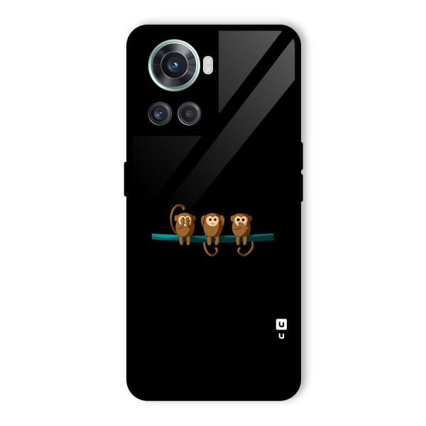 Three Cute Monkeys Glass Back Case for OnePlus 10R