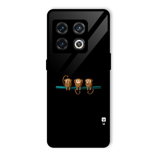 Three Cute Monkeys Glass Back Case for OnePlus 10 Pro 5G