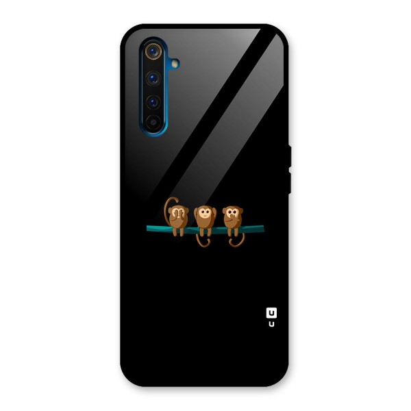 Three Cute Monkeys Glass Back Case for Realme 6 Pro