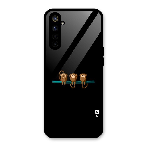 Three Cute Monkeys Glass Back Case for Realme 6i