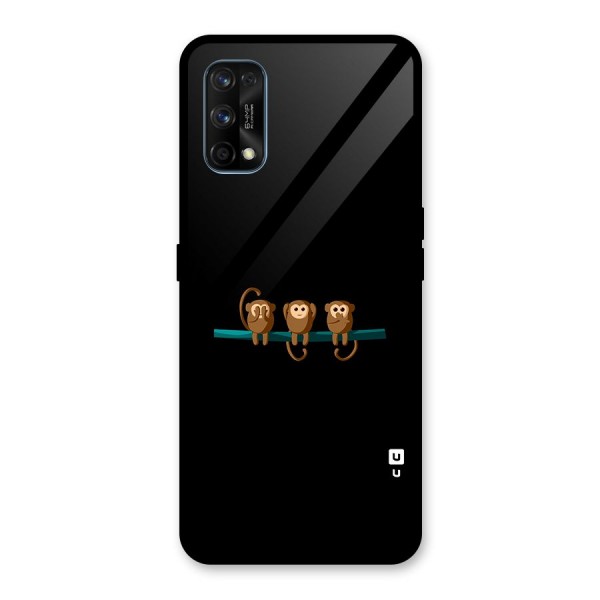 Three Cute Monkeys Glass Back Case for Realme 7 Pro