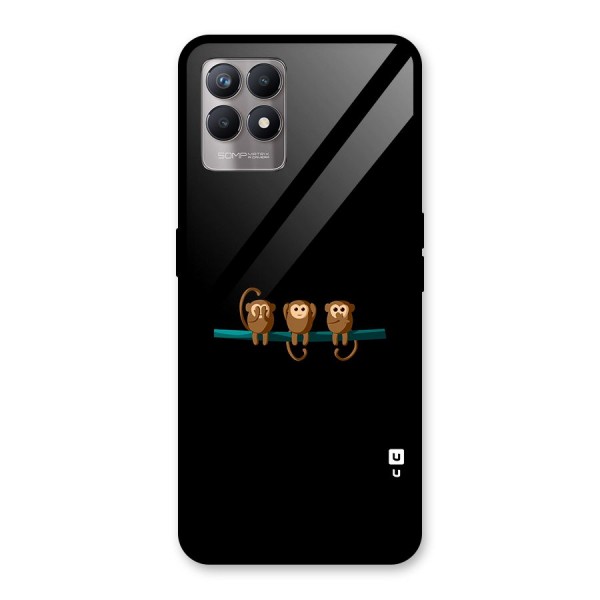 Three Cute Monkeys Glass Back Case for Realme 8i