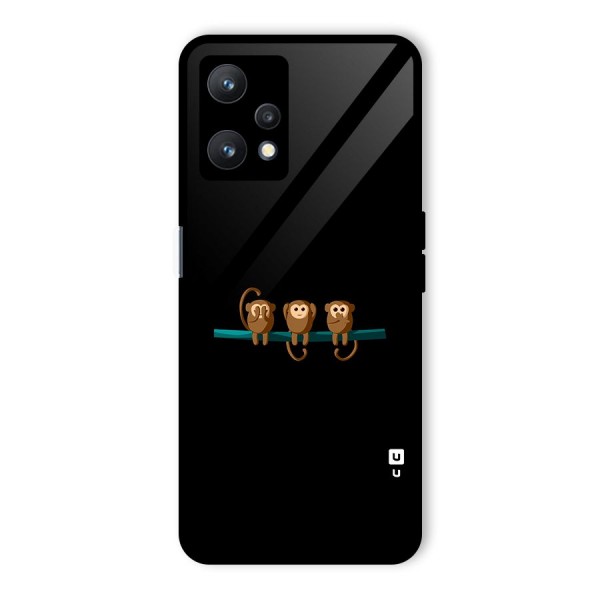 Three Cute Monkeys Glass Back Case for Realme 9 Pro 5G