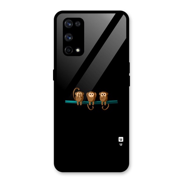 Three Cute Monkeys Glass Back Case for Realme X7 Pro