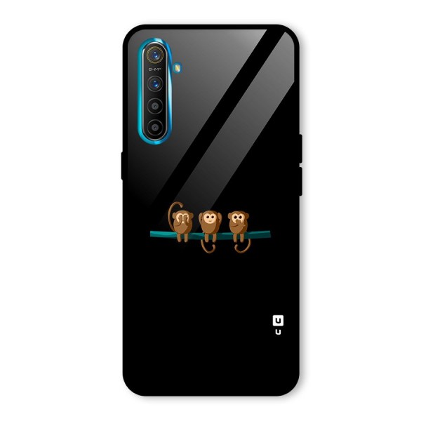 Three Cute Monkeys Glass Back Case for Realme XT