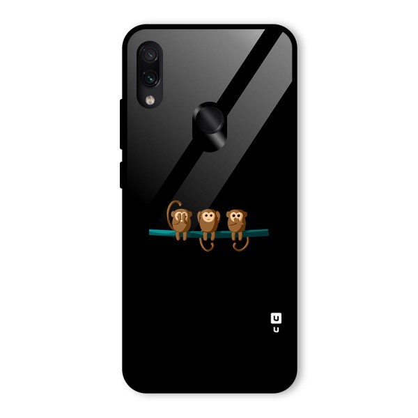 Three Cute Monkeys Glass Back Case for Redmi Note 7