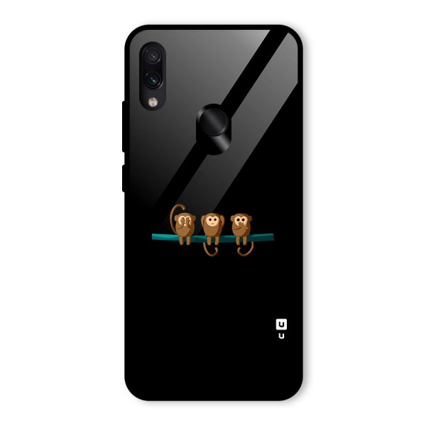 Three Cute Monkeys Glass Back Case for Redmi Note 7S