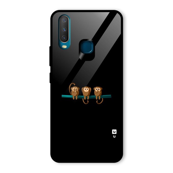 Three Cute Monkeys Glass Back Case for Vivo Y15