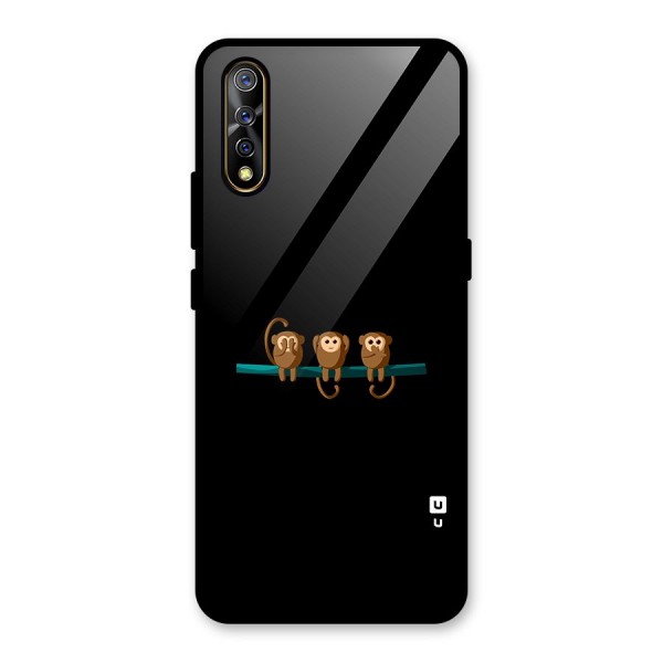 Three Cute Monkeys Glass Back Case for Vivo Z1x