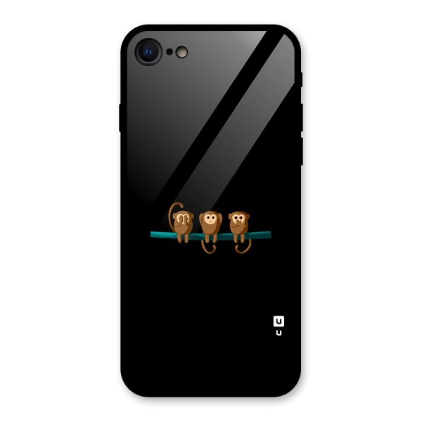 Three Cute Monkeys Glass Back Case for iPhone SE 2022