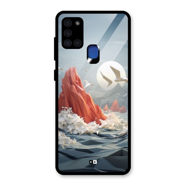 Three Dimension Sea Glass Back Case for Galaxy A21s