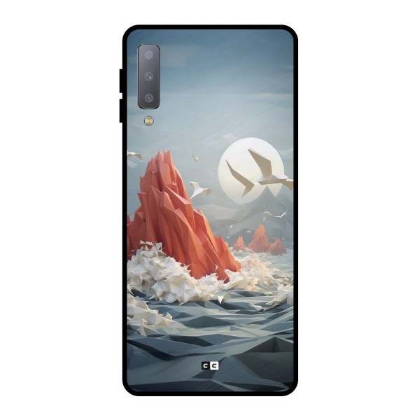 Three Dimension Sea Metal Back Case for Galaxy A7 (2018)