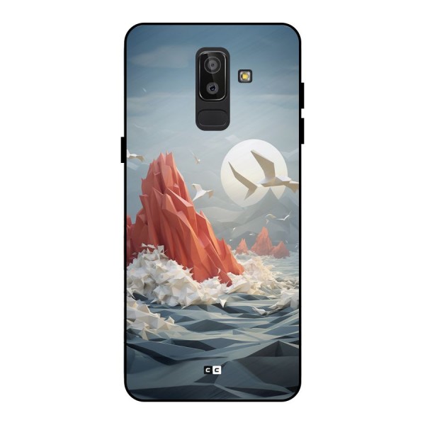 Three Dimension Sea Metal Back Case for Galaxy J8