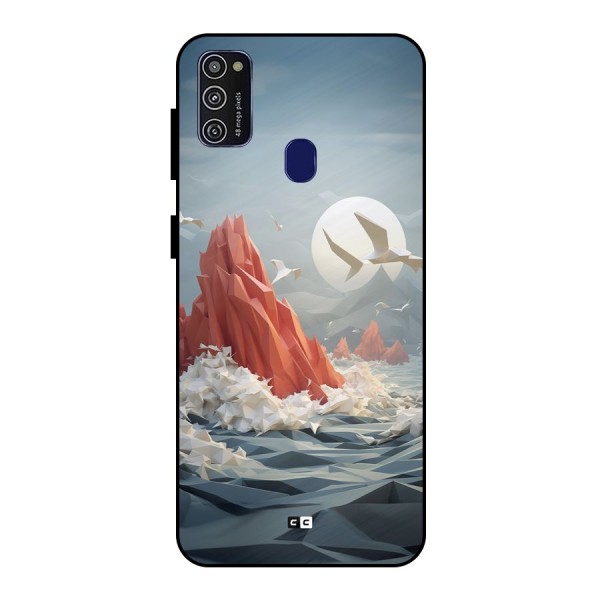 Three Dimension Sea Metal Back Case for Galaxy M21