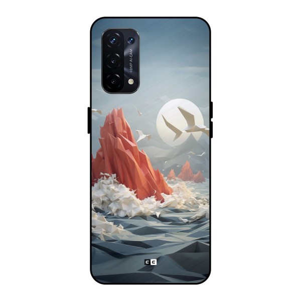 Three Dimension Sea Metal Back Case for Oppo A74 5G