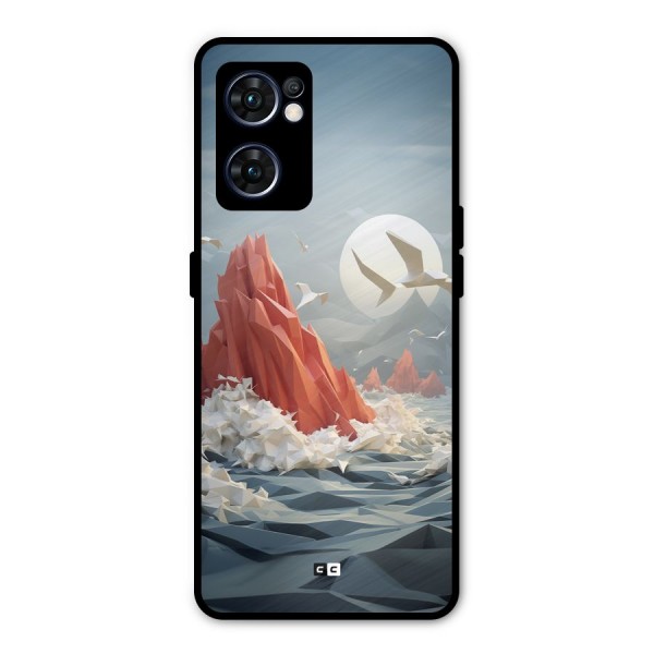 Three Dimension Sea Metal Back Case for Oppo Reno7 5G