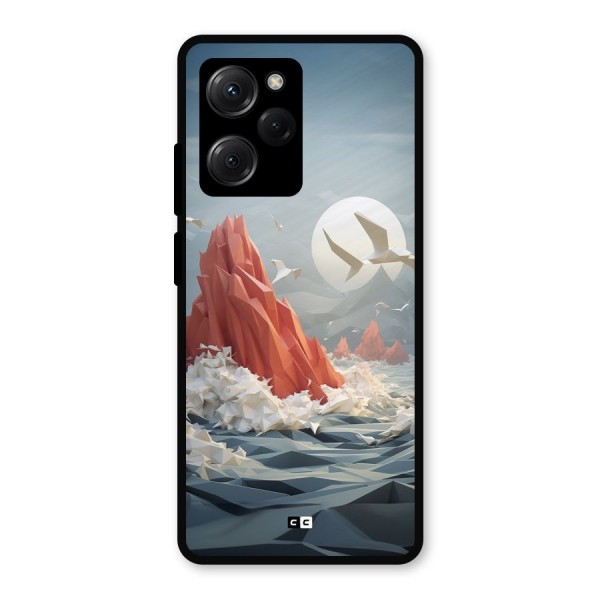 Three Dimension Sea Metal Back Case for Poco X5 Pro