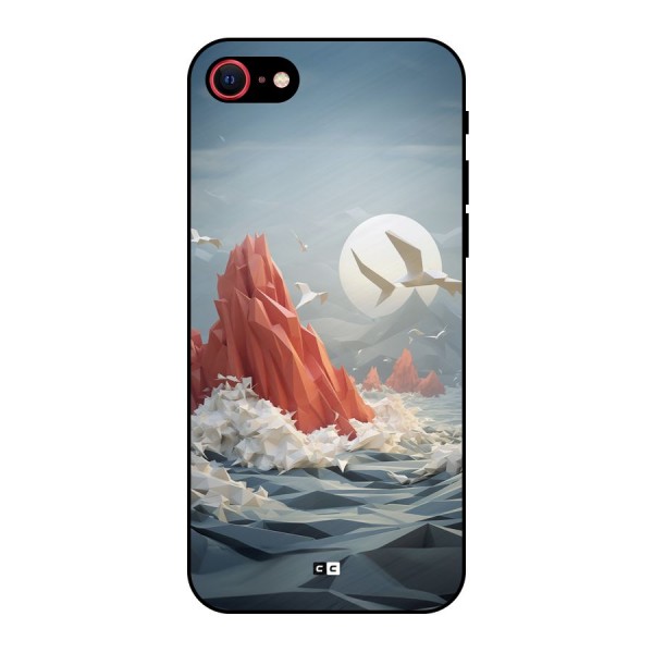 Three Dimension Sea Metal Back Case for iPhone 8