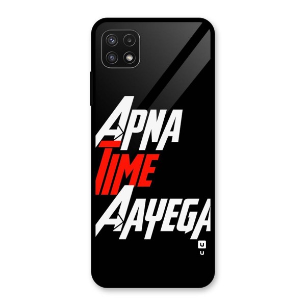 Time Aayega Glass Back Case for Galaxy A22 5G