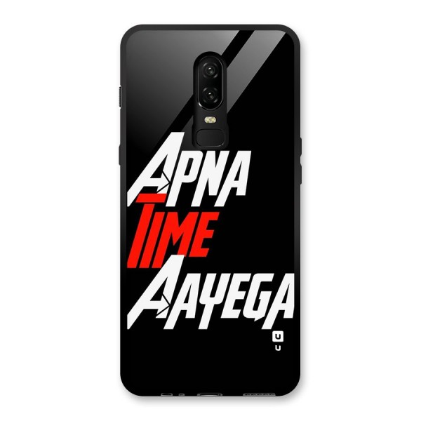 Time Aayega Glass Back Case for OnePlus 6