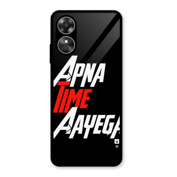 Time Aayega Glass Back Case for Oppo A17