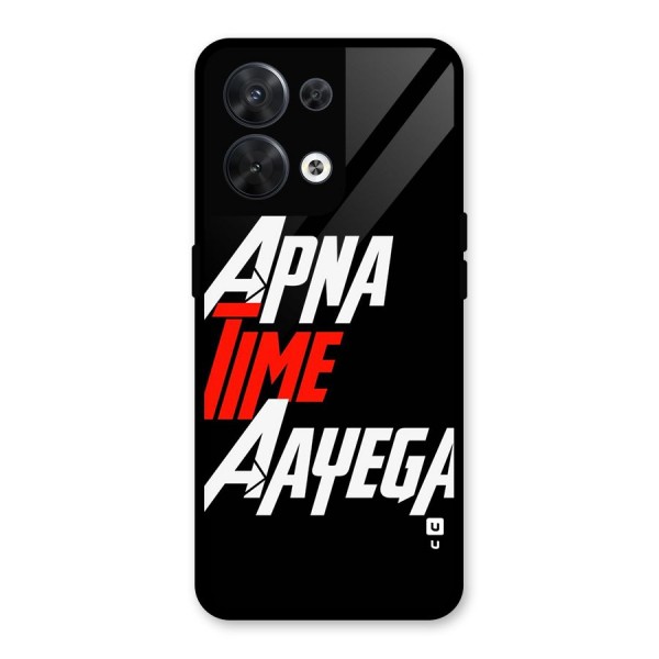 Time Aayega Glass Back Case for Oppo Reno8 5G