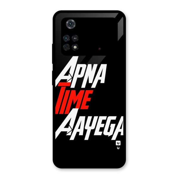 Time Aayega Glass Back Case for Poco M4 Pro 4G