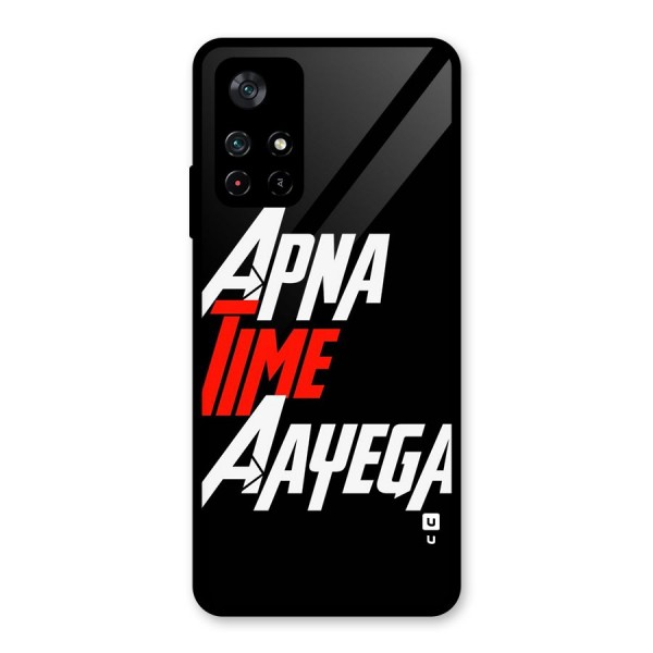 Time Aayega Glass Back Case for Poco M4 Pro 5G