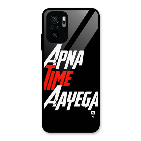 Time Aayega Glass Back Case for Redmi Note 10