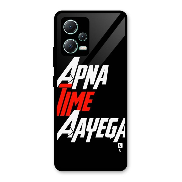 Time Aayega Glass Back Case for Redmi Note 12 5G