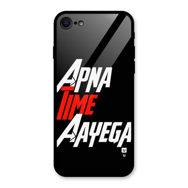 Time Aayega Glass Back Case for iPhone 8