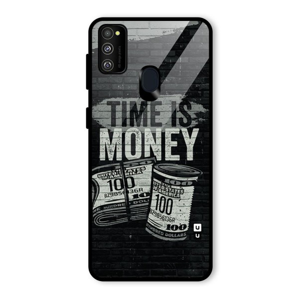 Time Is Money Glass Back Case for Galaxy M21